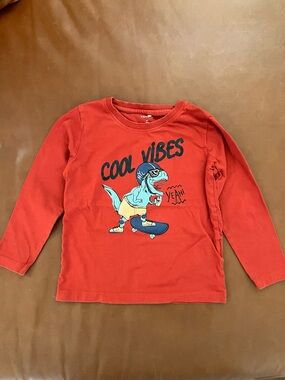 NAME IT Skateboarding Dino Orange T-Shirt, 4yrs